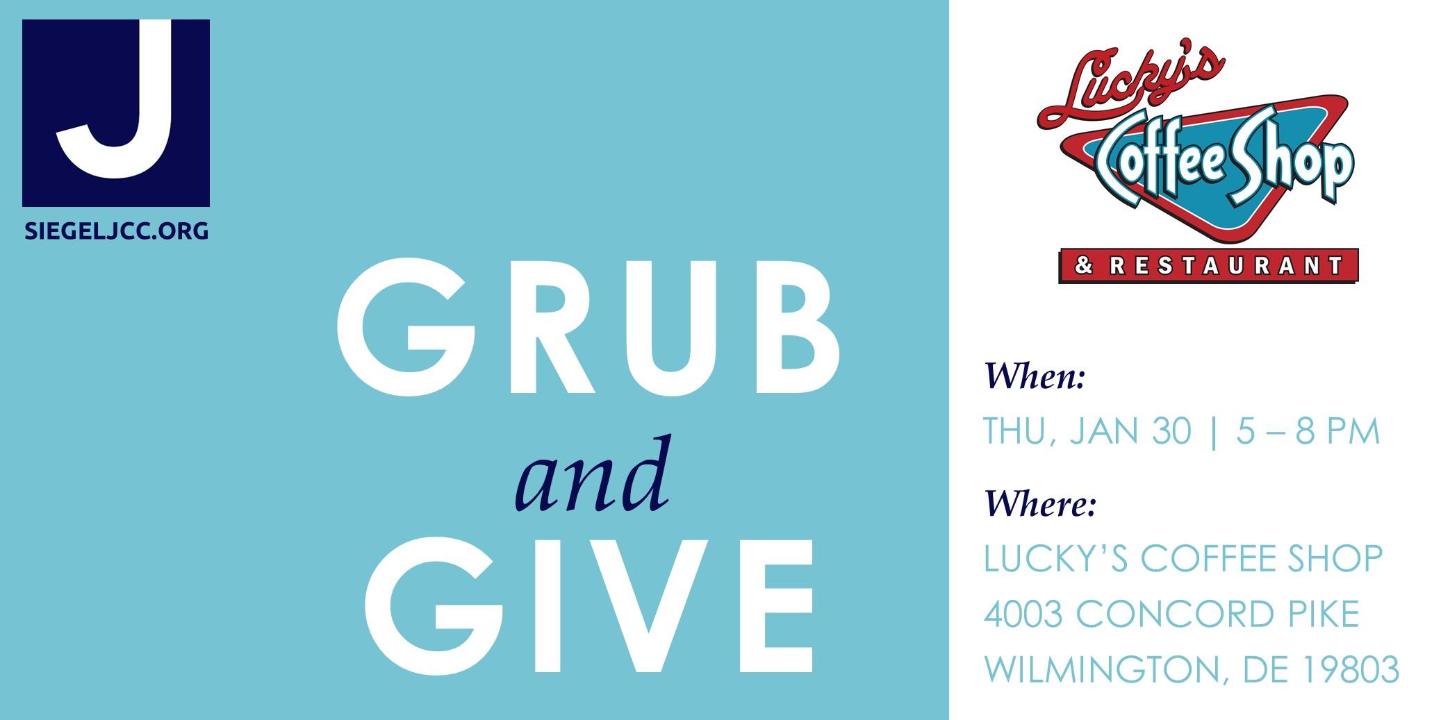 Grub & Give at Lucky's Coffee Shop