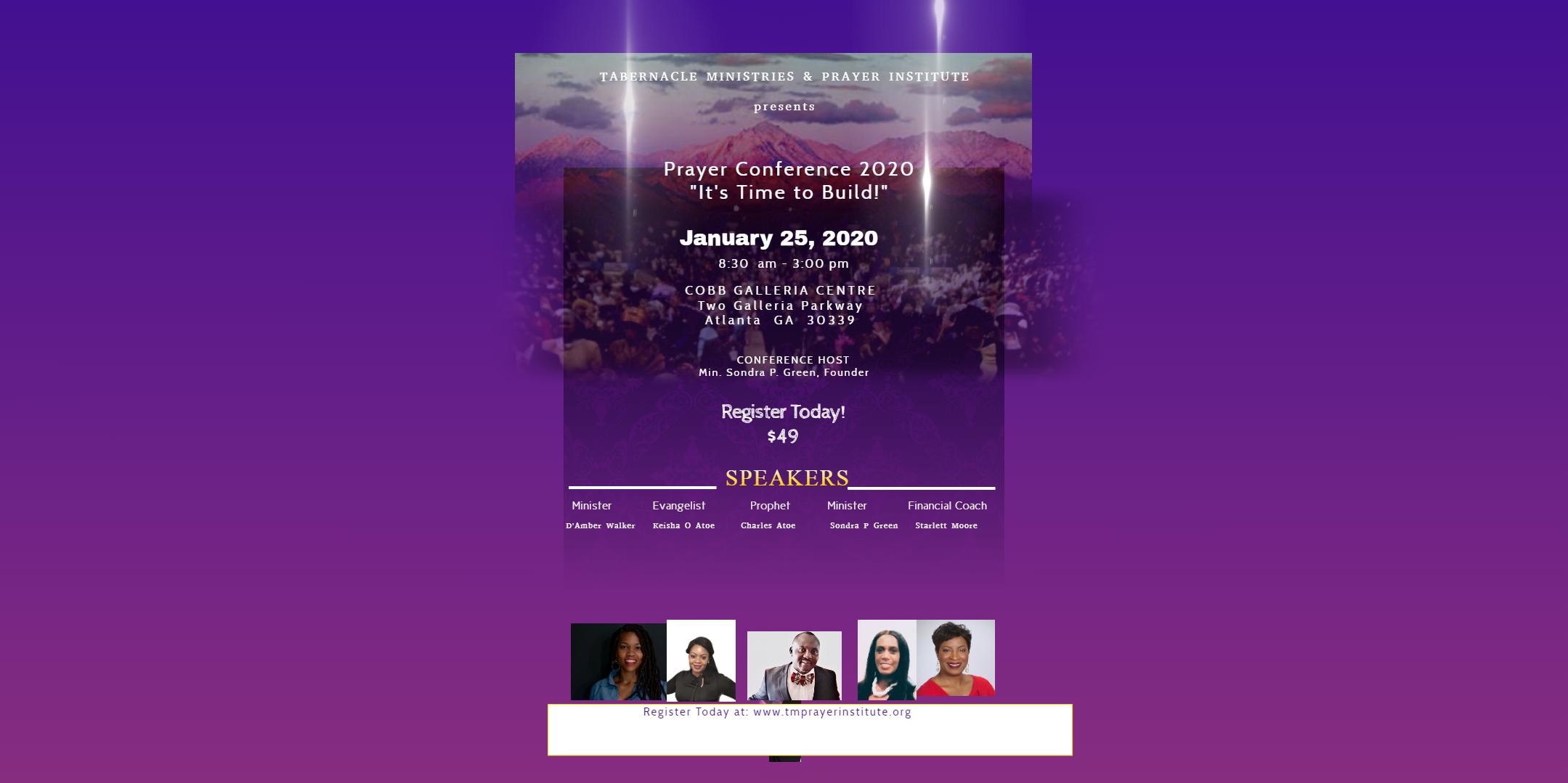 Tabernacle Ministries & Prayer Institute 2020 Prayer Conference It's Time to Build!