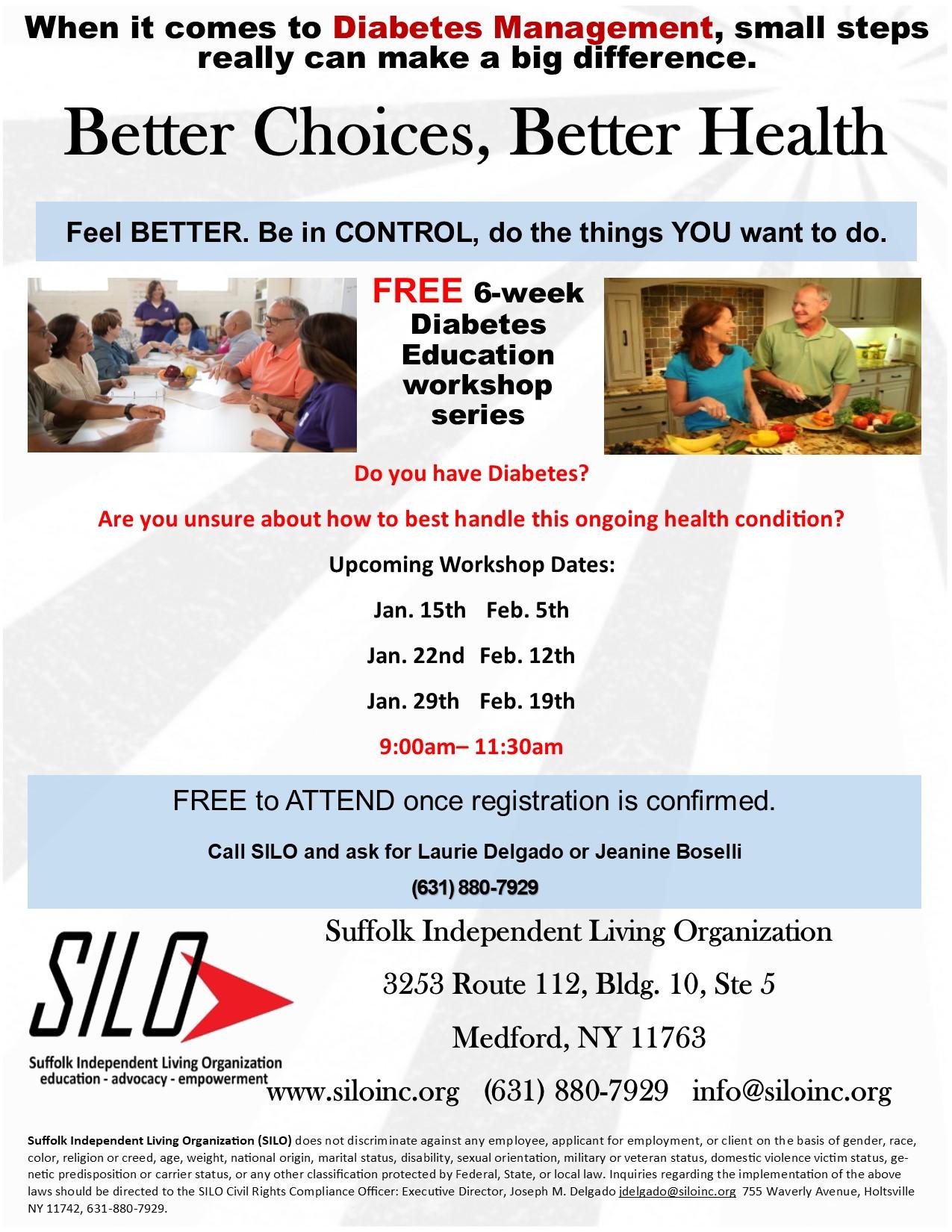 FREE 6 Week Diabetes Education Workshop Series