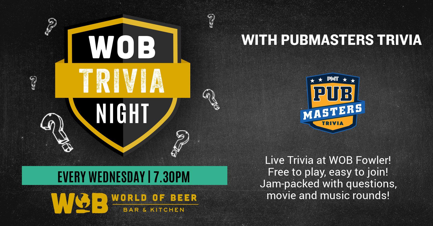 Pub Masters Trivia LIVE at World of Beer - Fowler!