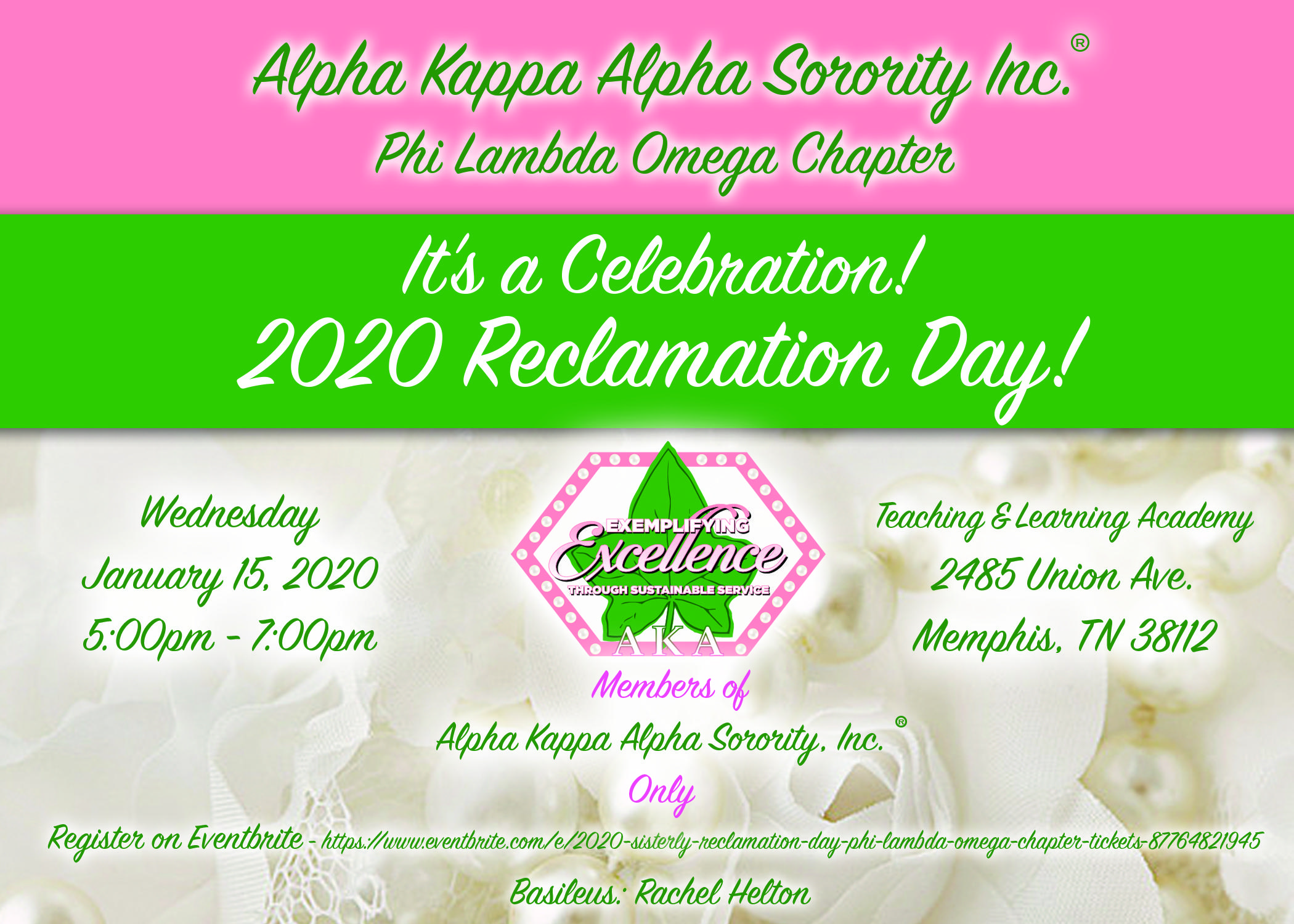 2020 Sisterly Reclamation Day Phi Lambda Omega Chapter 15 JAN 2020