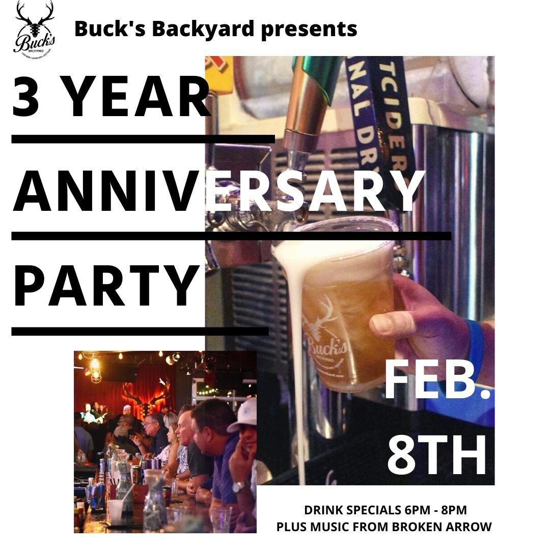 3-Year Anniversary Party with Music from Broken Arrow