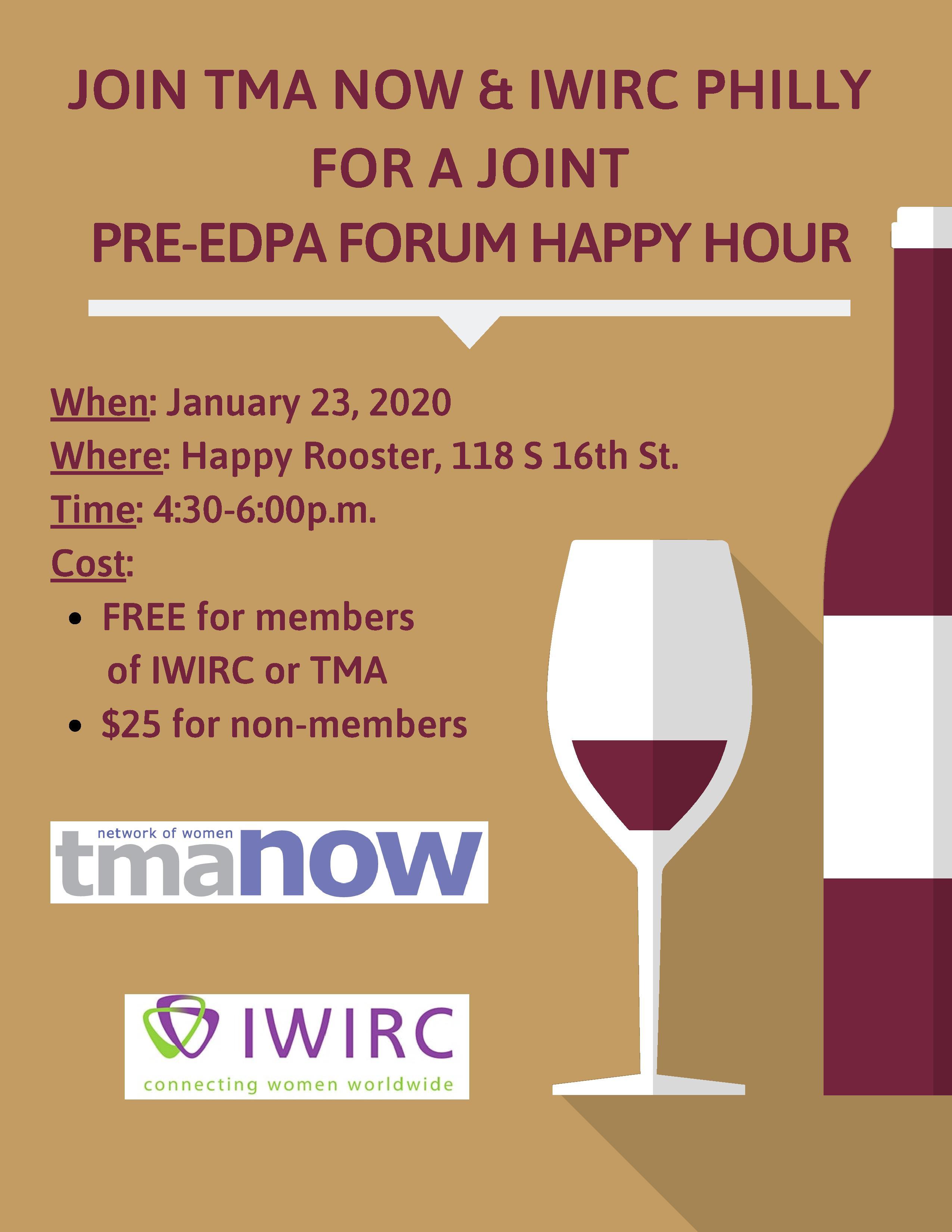IWIRC Philadelphia & TMA NOW Joint Happy Hour (Pre-EDPA Annual Forum)