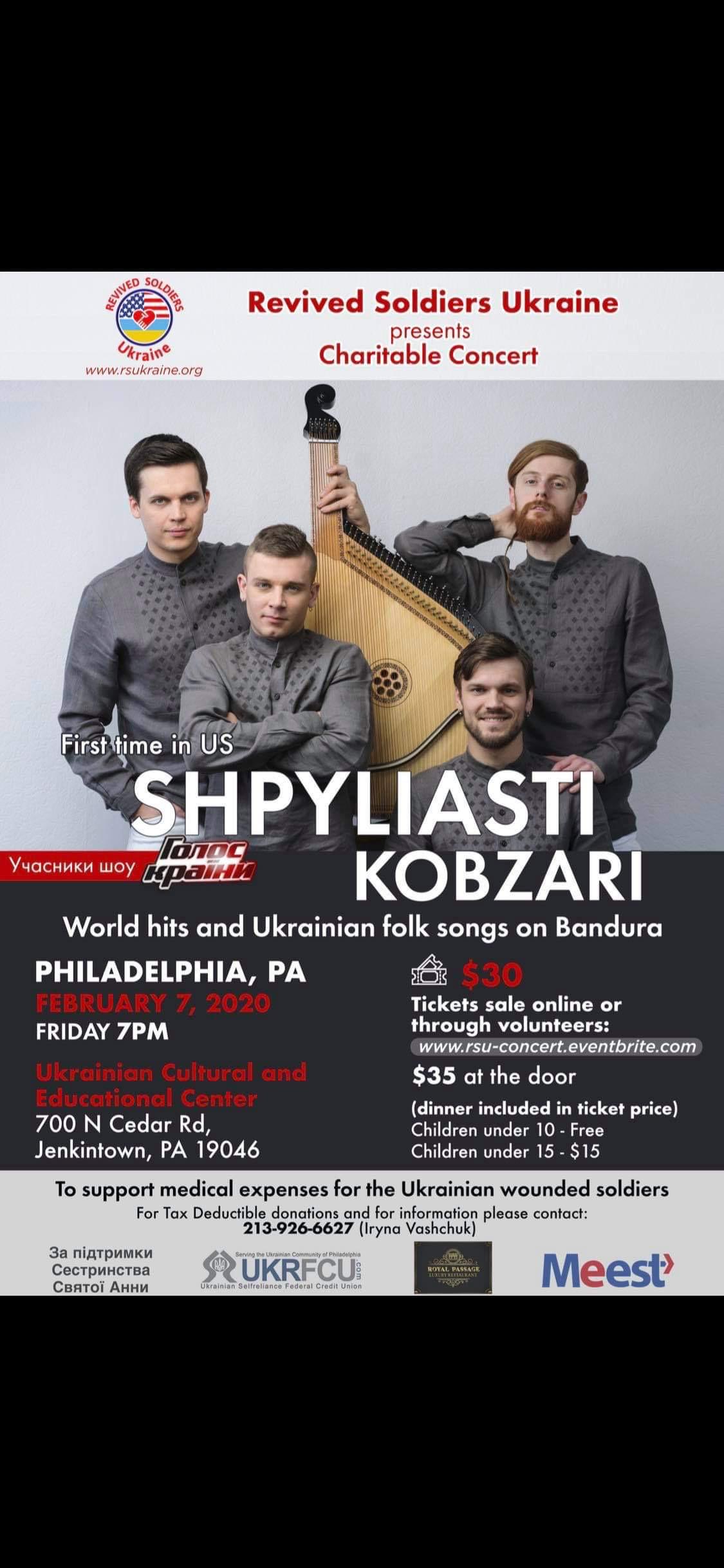 Detroit, MI - Shpyliasti Kobzari charitable concert by Revived Soldiers Ukraine