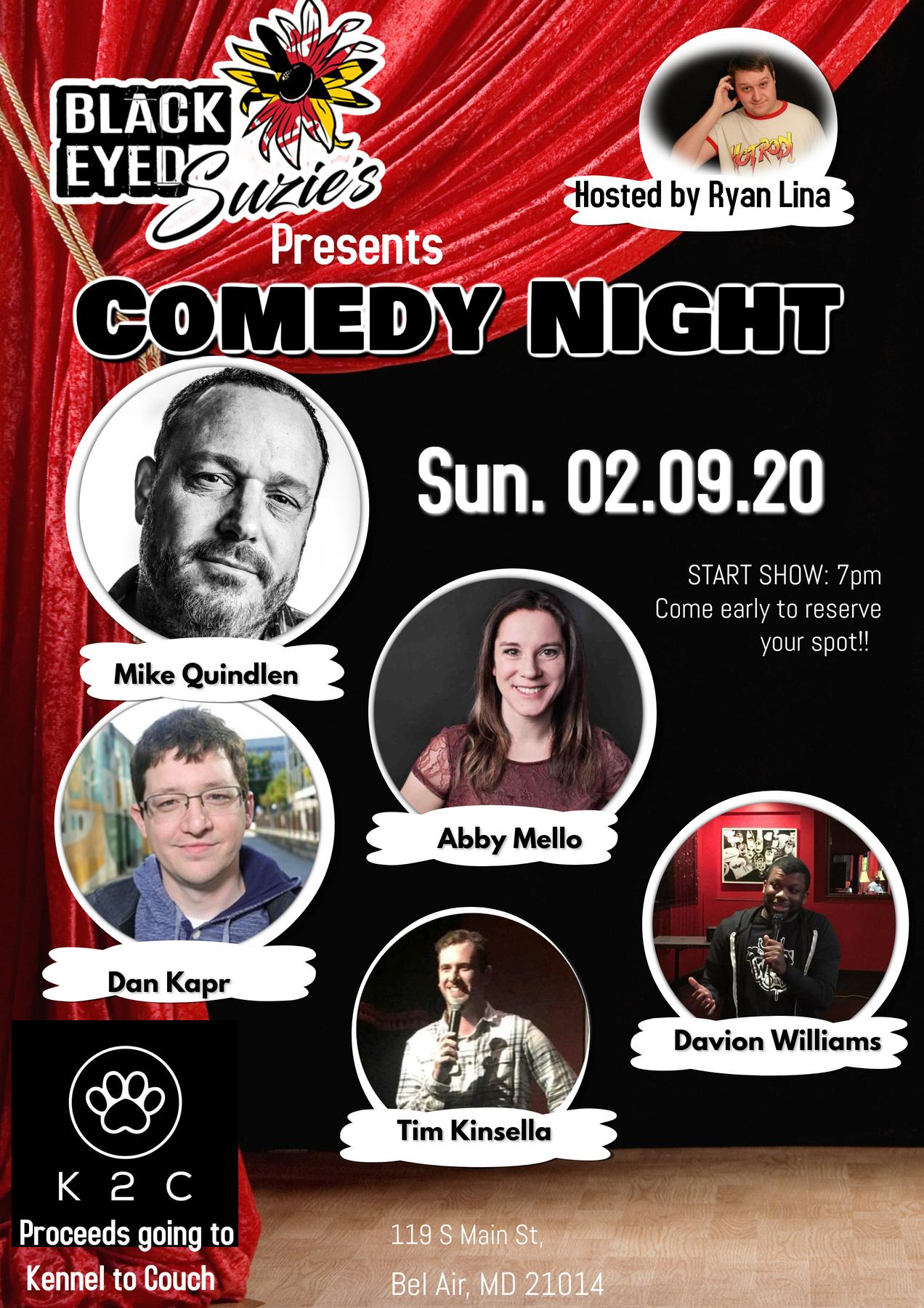 Black Eyed Suzie's Comedy Show - 9 FEB 2020