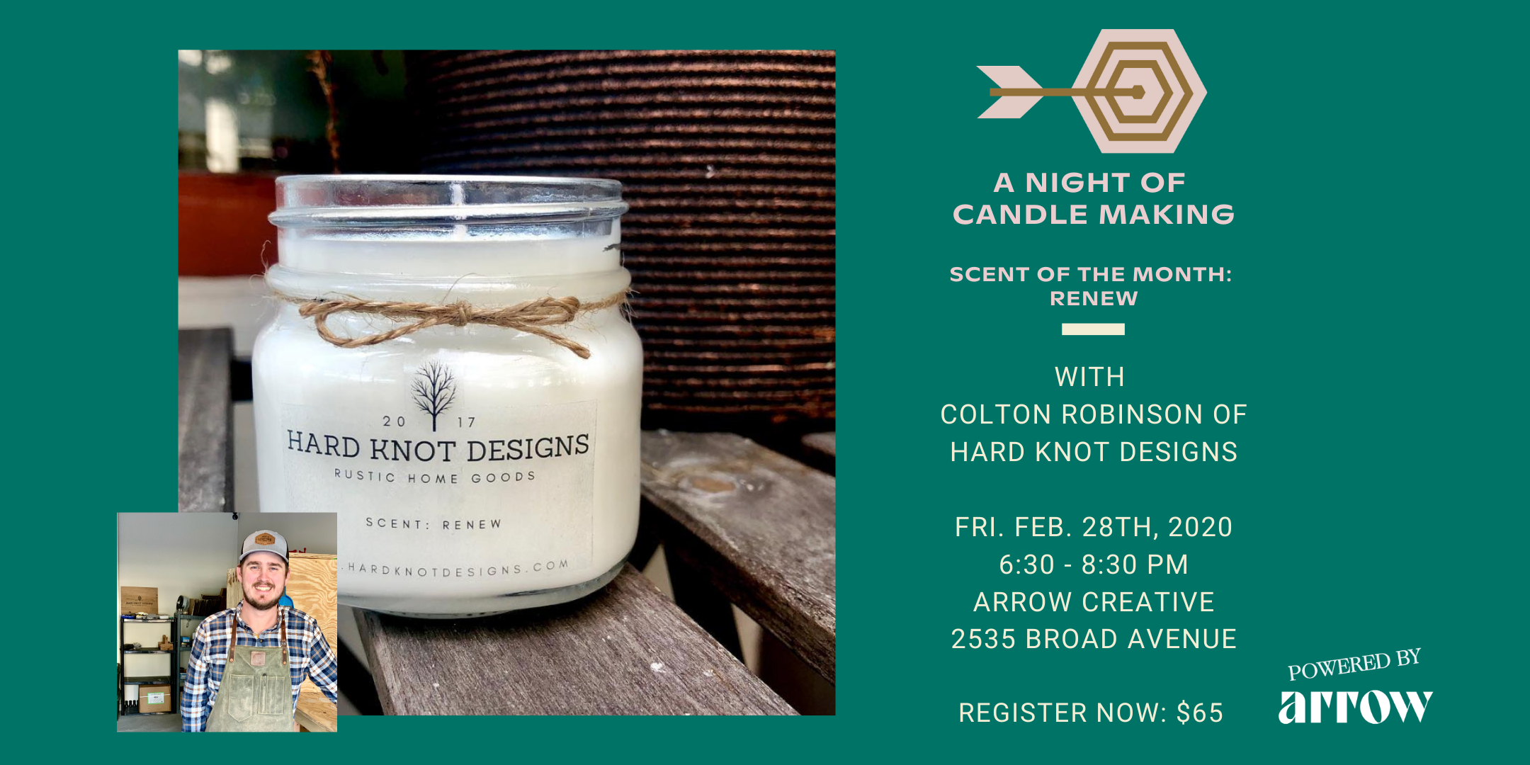 A Night of Candle Making with Hard Knot Designs - Powered by Arrow