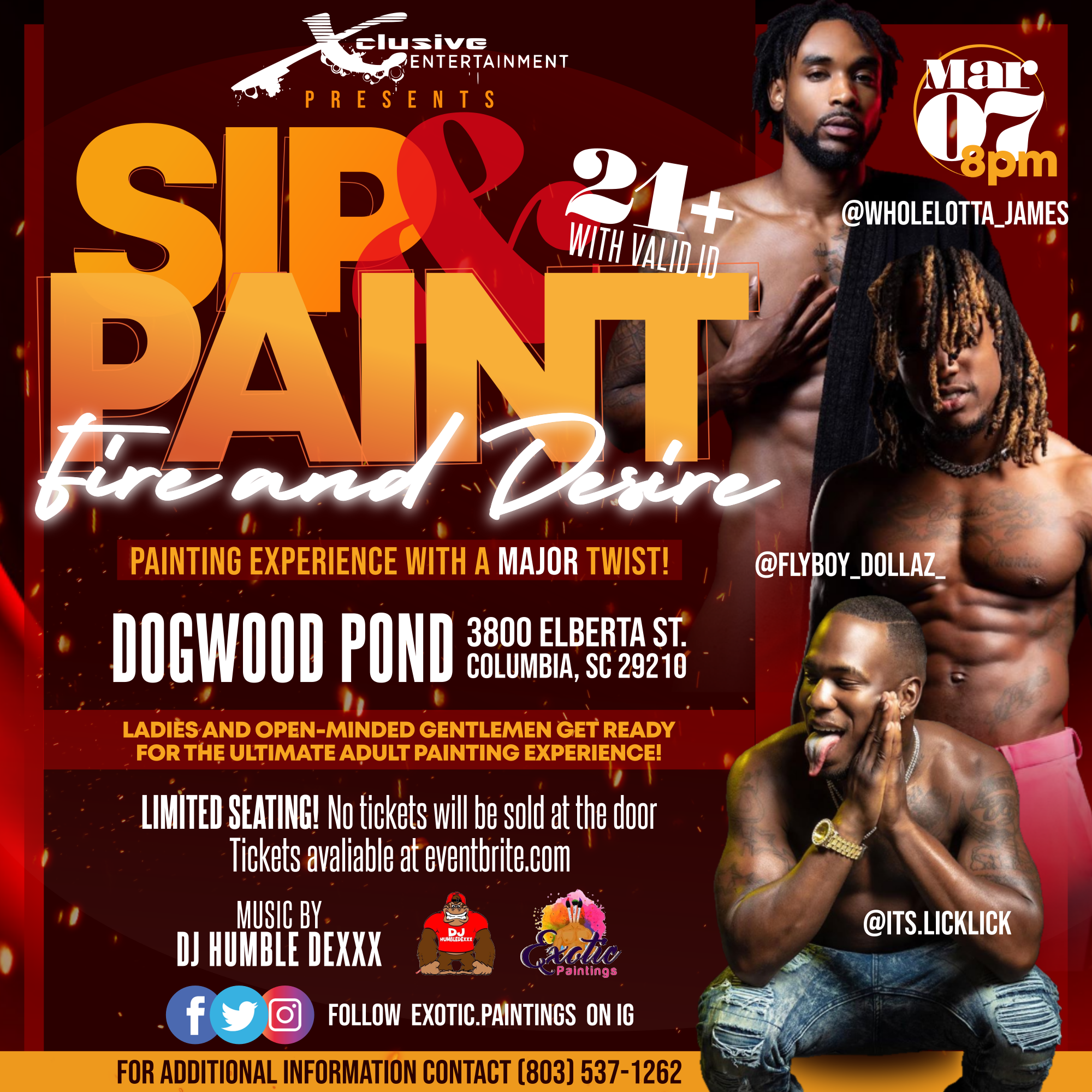 And exotic paint sip Adult Parties