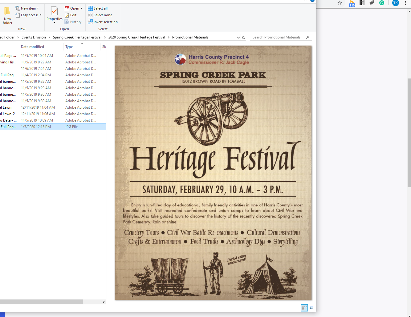 Harris County Precinct 4's Spring Creek Park Heritage Festival 