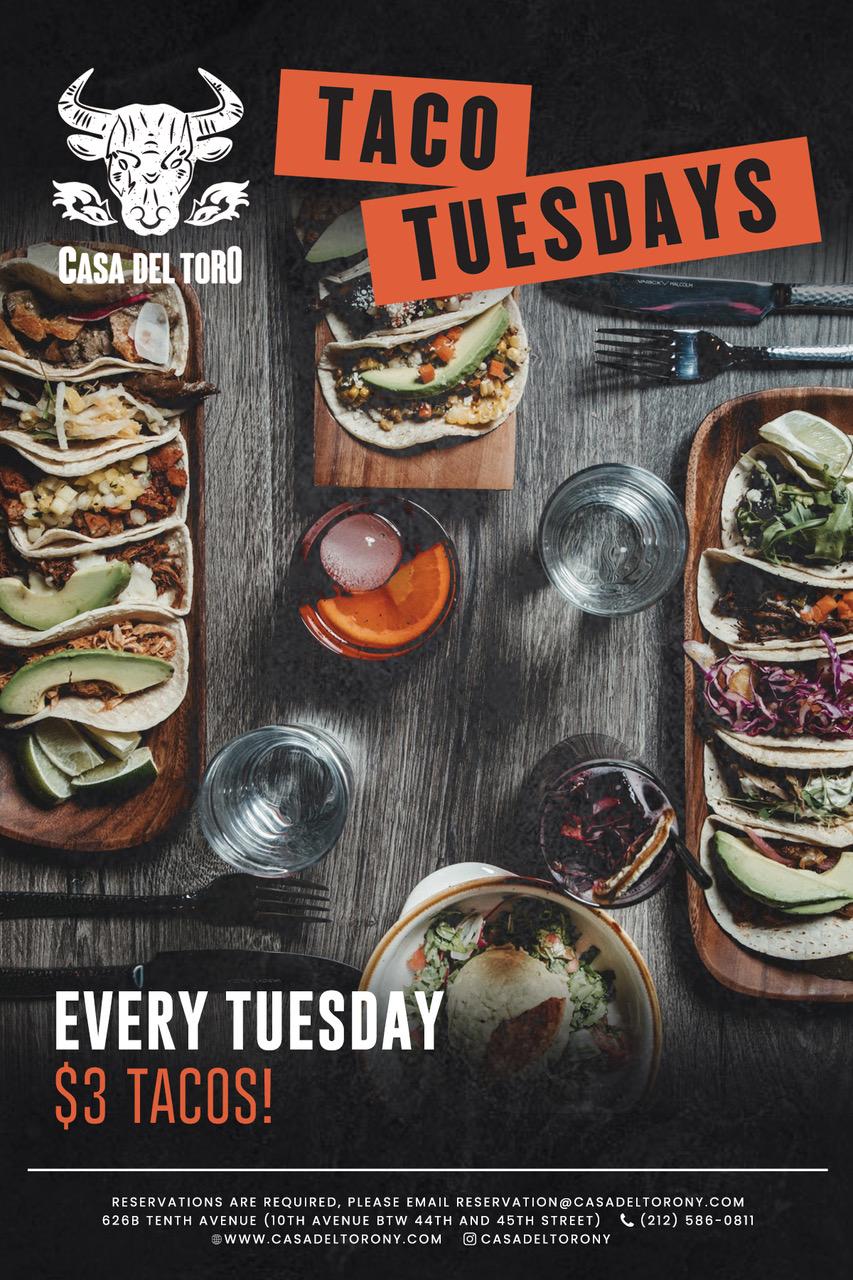 Taco Tuesdays at Casa del Toro | $3 Tacos!