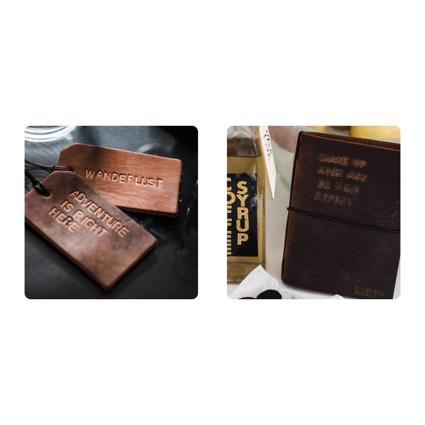 Stamped Leather Luggage Tag + Travel Notebook