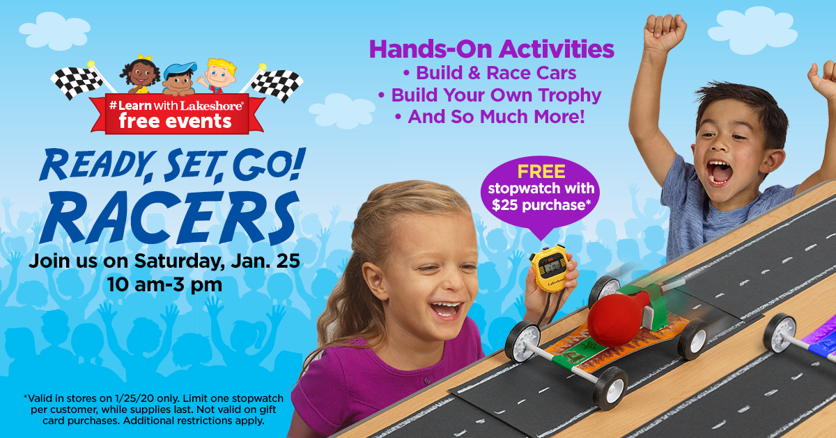 Lakeshore's Ready, Set, Go! Racers - Free In Store Event (San Diego)