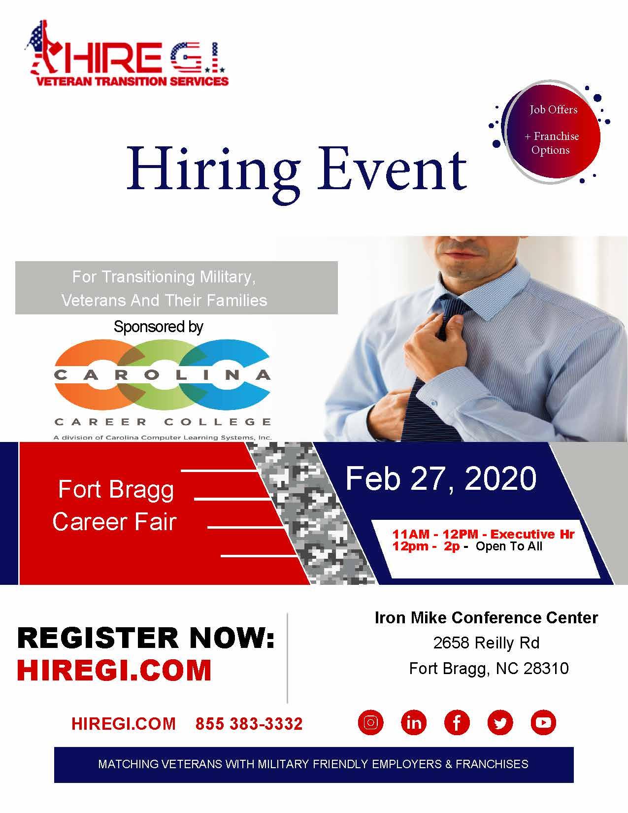 Fort Bragg Veteran Job Fair - Feb 2020