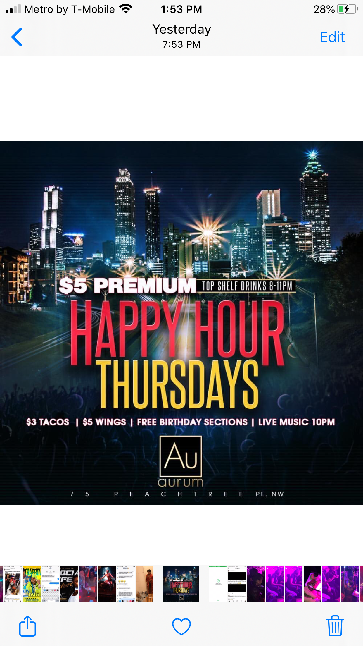 Happy Hour THURSDAYS!( 8-11)$3 tacos $5 wings $5 premium drinks LIVE BAND!