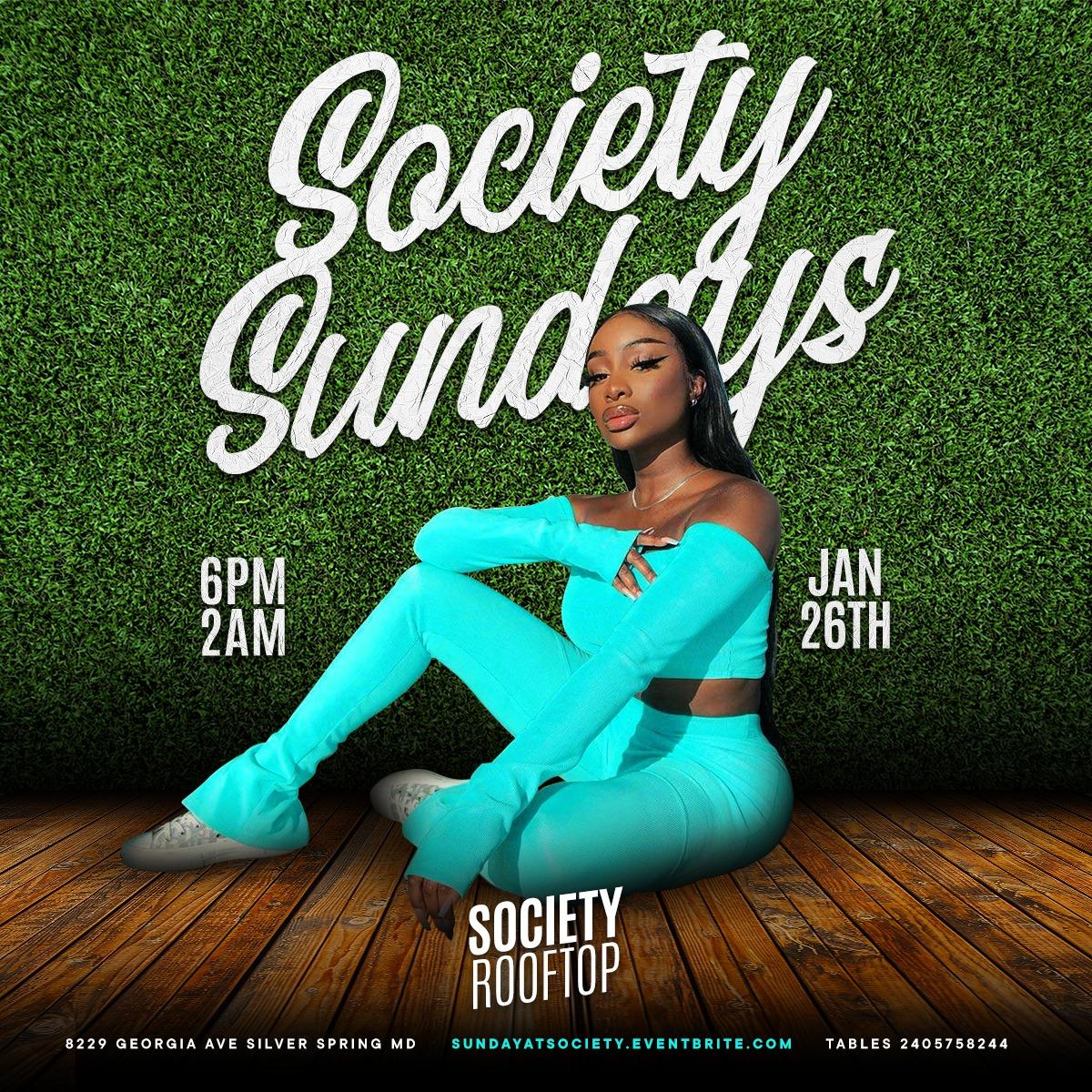 Society Sundays (Afrobeats; HipHop; Dancehall; Soca)