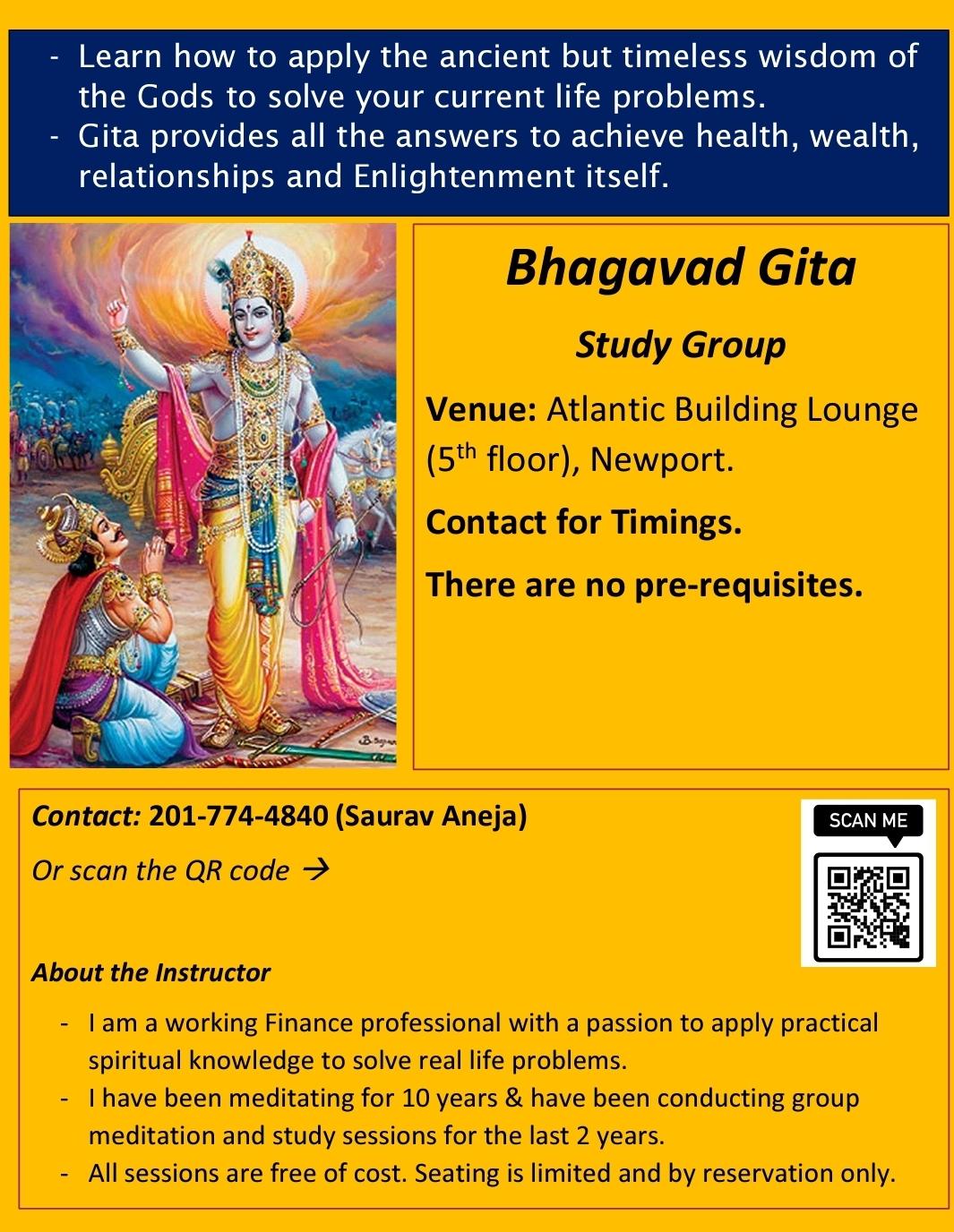 Bhagavad Gita Class (Focus on modern day applications)
