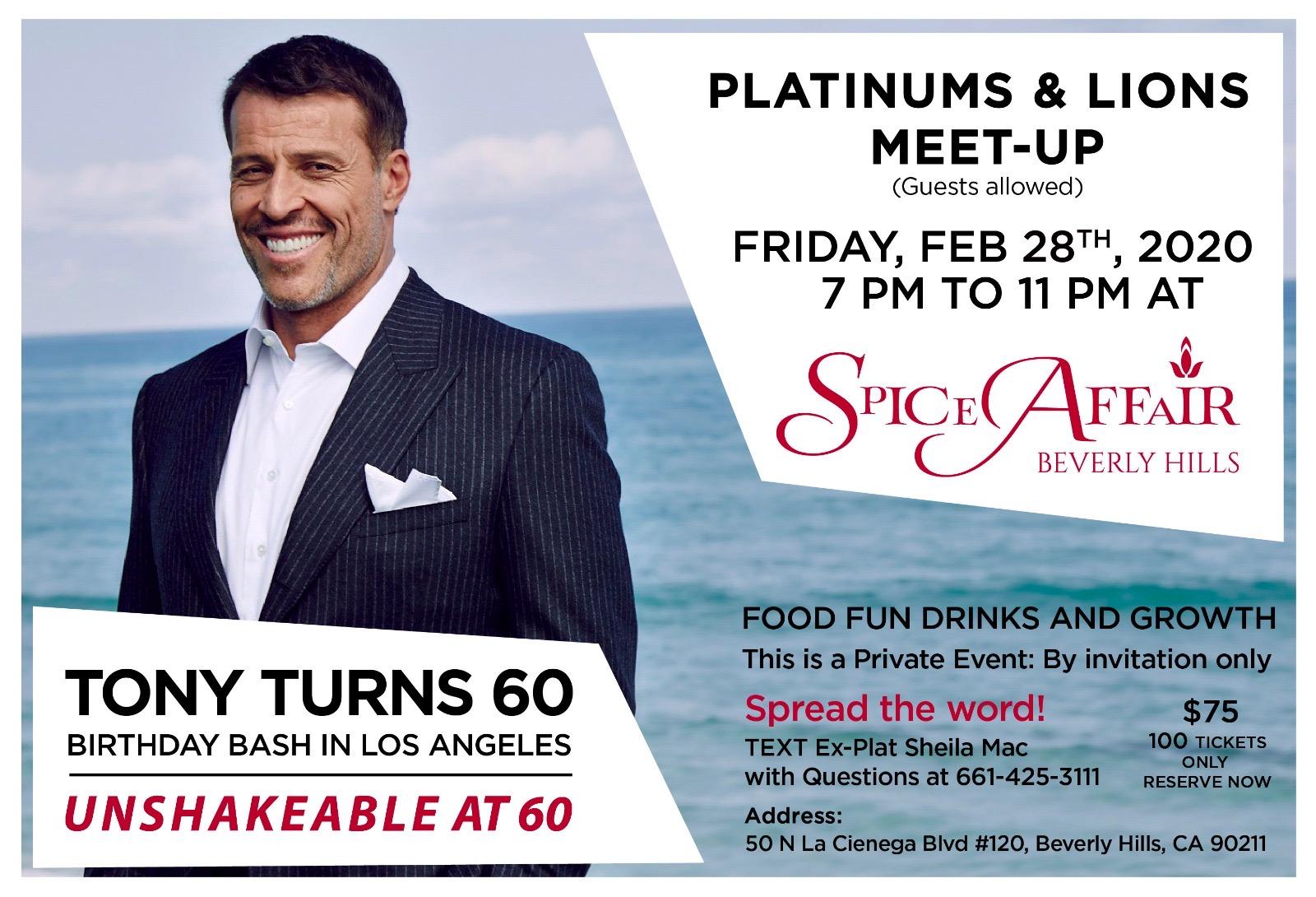 Tony Robbins Platinum Partners Pre Birthday Event Celebration