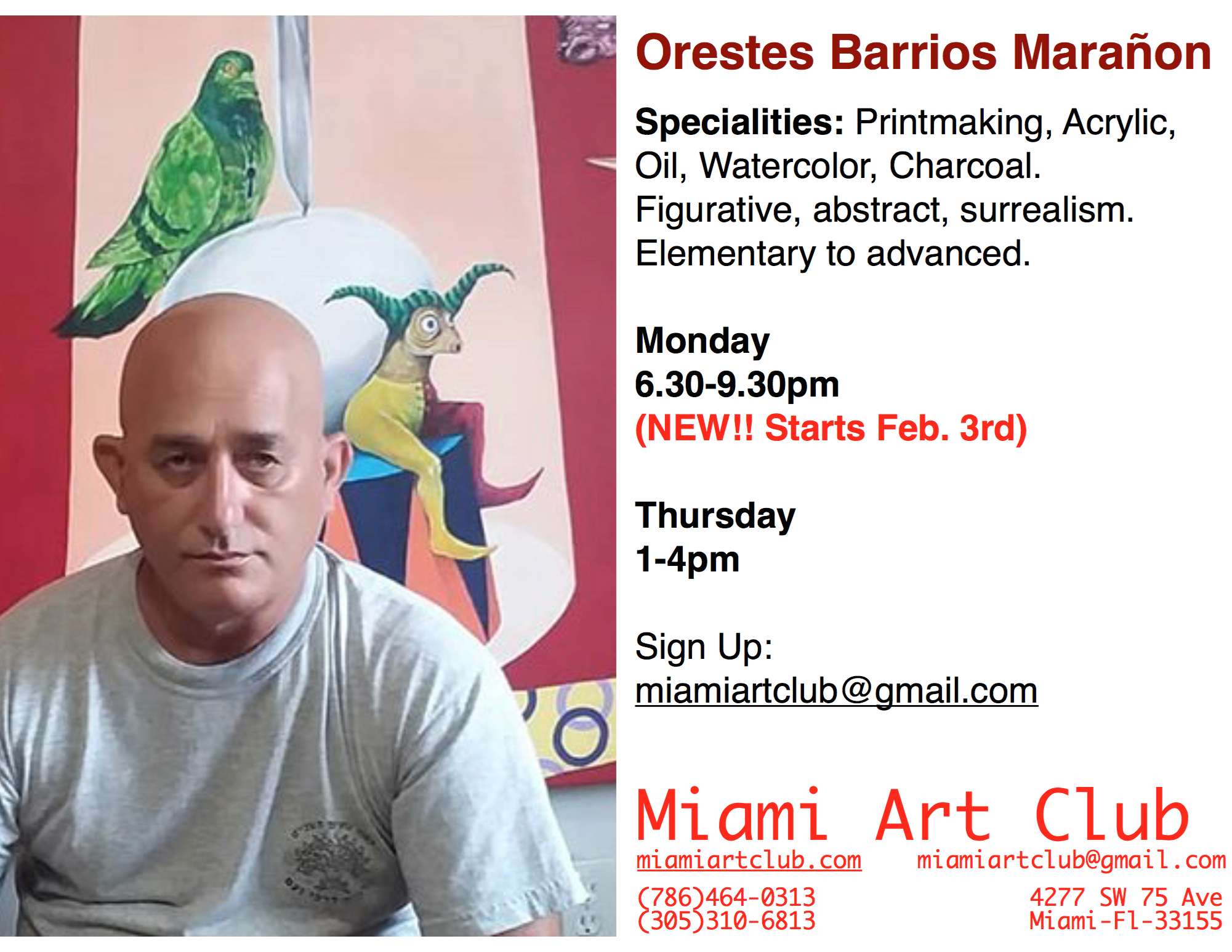 Painting, Drawing, Printmaking with Prof. Orestes Marañon