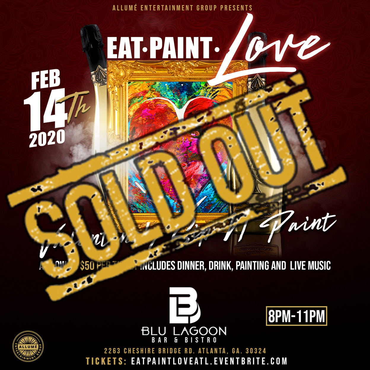 EAT PAINT LOVE Valentine's Sip N Paint Atlanta