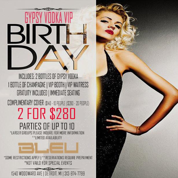BOOK A GYPSY VODKA VIP BIRTHDAY PACKAGE TODAY
