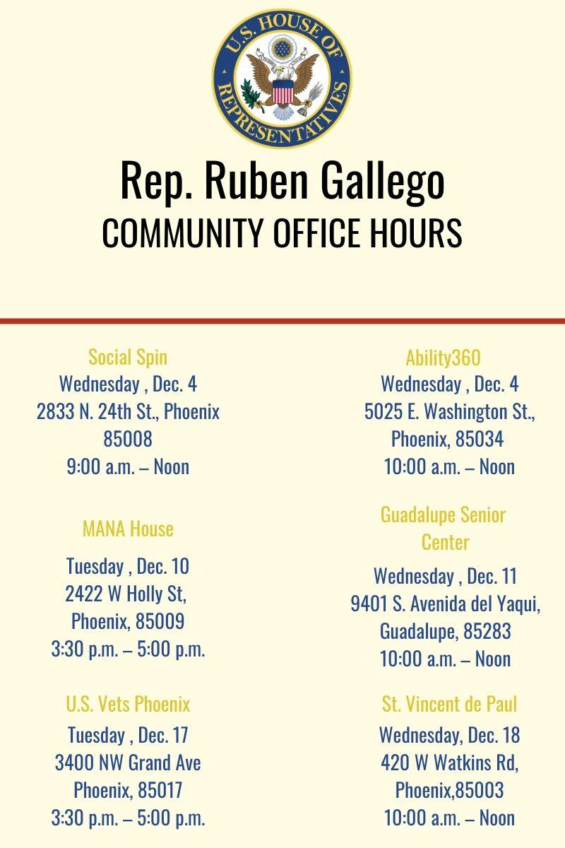 Help with Federal Agencies -Congressman Gallego's Community Office Hours