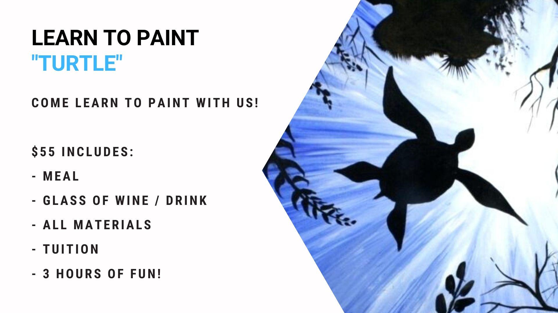 Jets Ipswich - Grab a glass of wine and learn to paint 'Turtle'!
