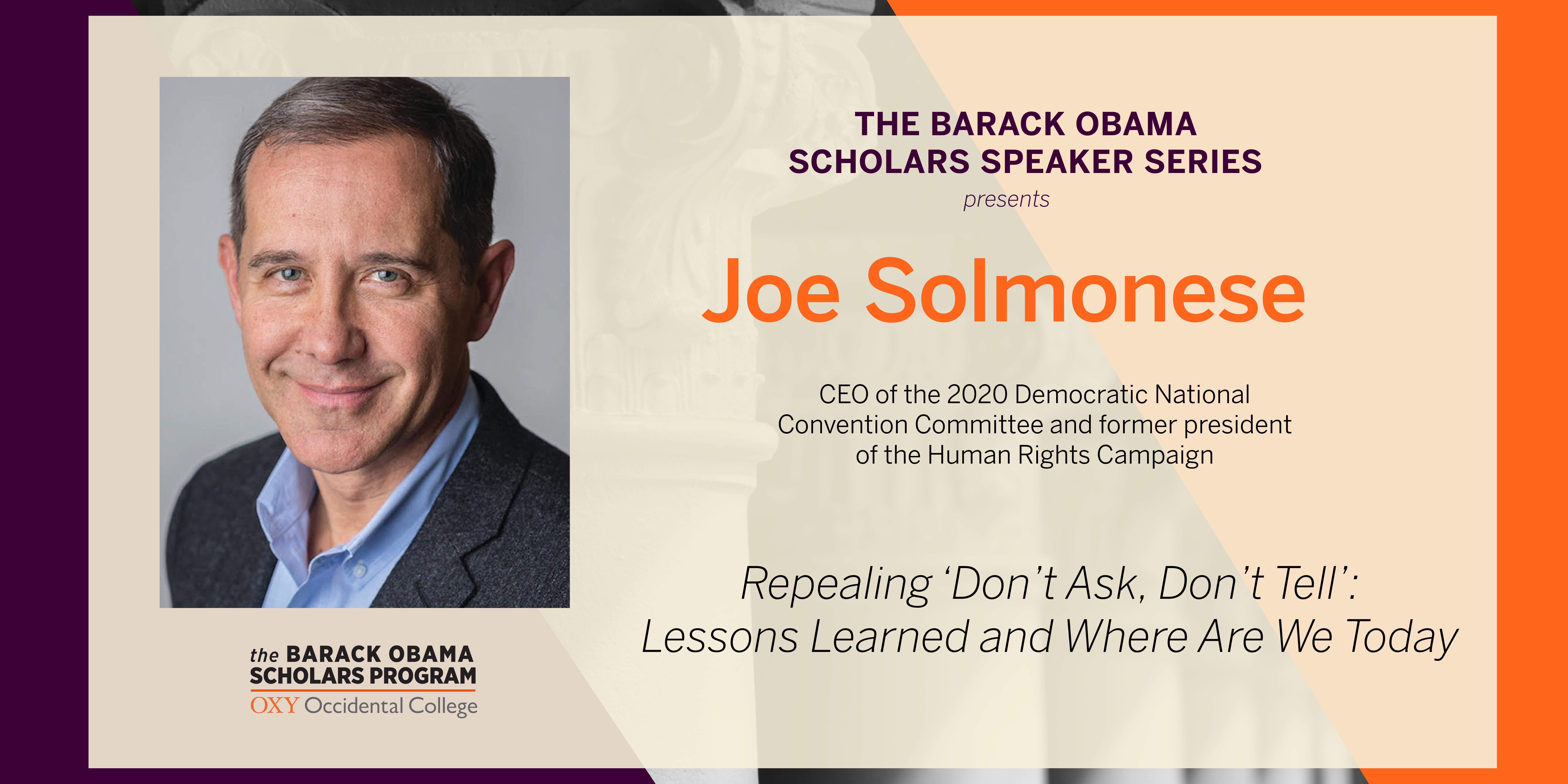 Obama Scholars Program Speaker Series | Repealing 'Don't Ask , Don't Tell'