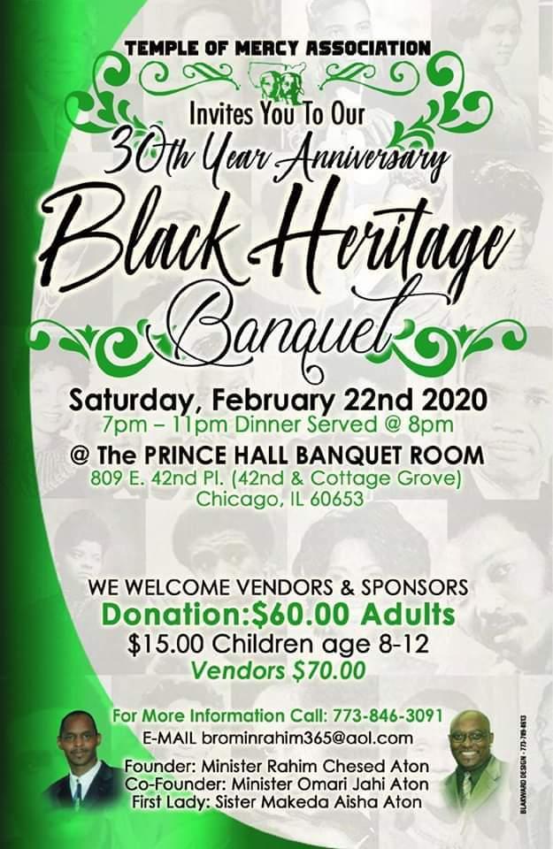 Temple of Mercy Association's 30th Annual Black Heritage Banquet