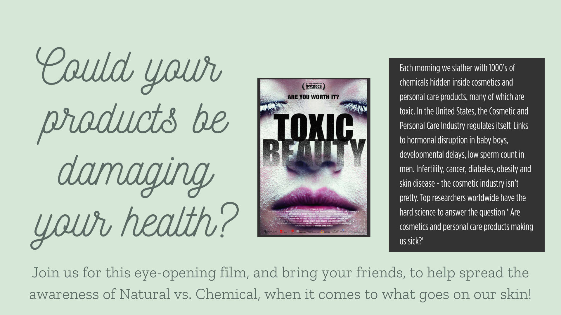 Toxic Beauty Film Event
