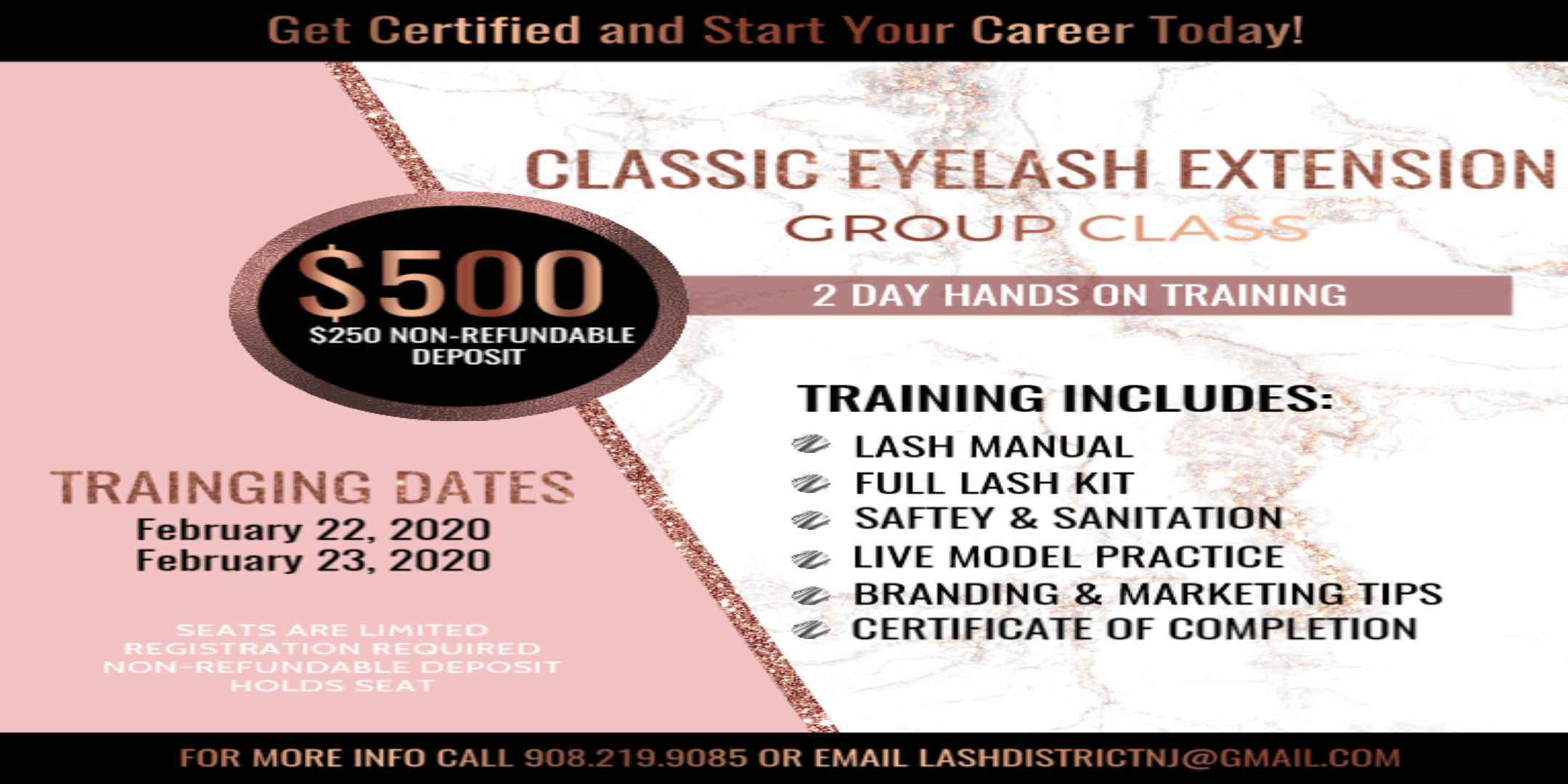 Classic Eyelash Extension Class | 2 Day Hands on Training
