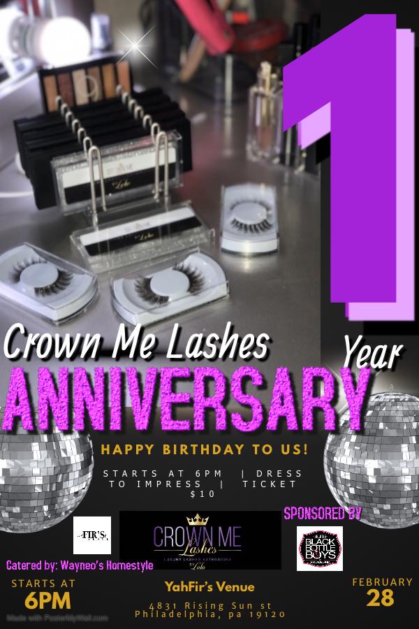 Crown Me Lashes 1 Year Anniversary