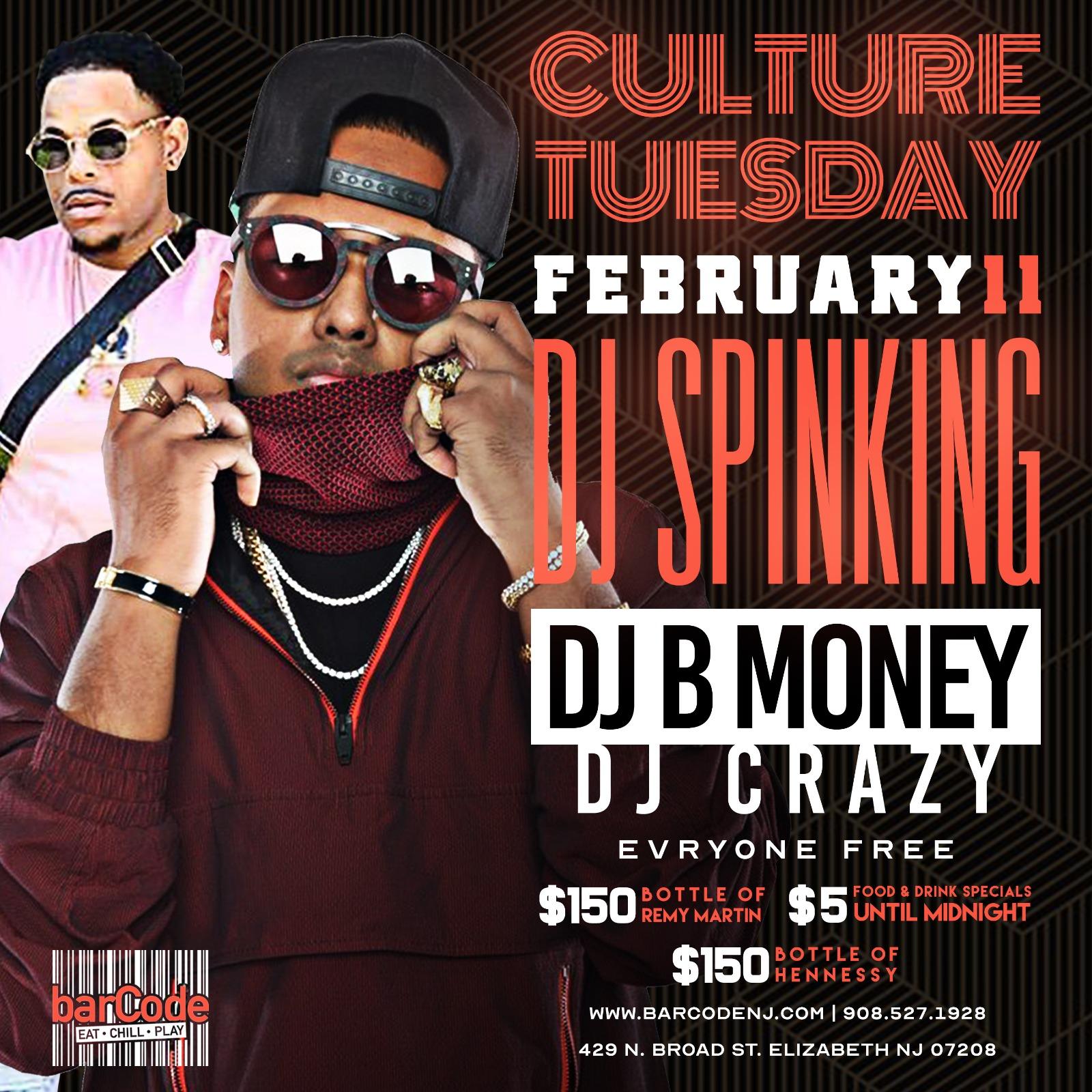 Culture Tuesdays @barCode NJ - 11 FEB 2020