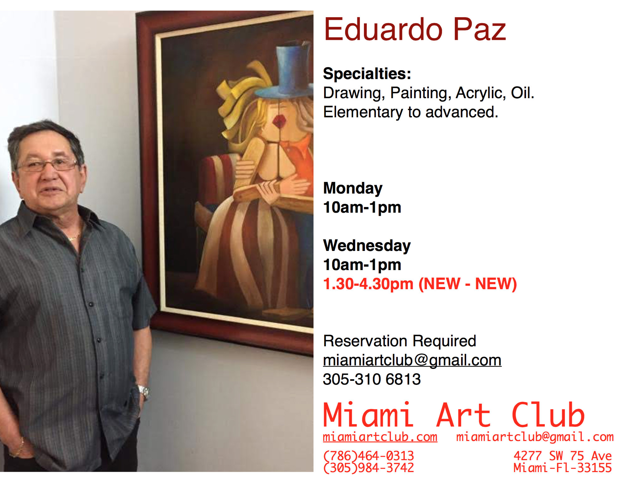 Painting & Drawing Classes with Prof. Eduardo Paz