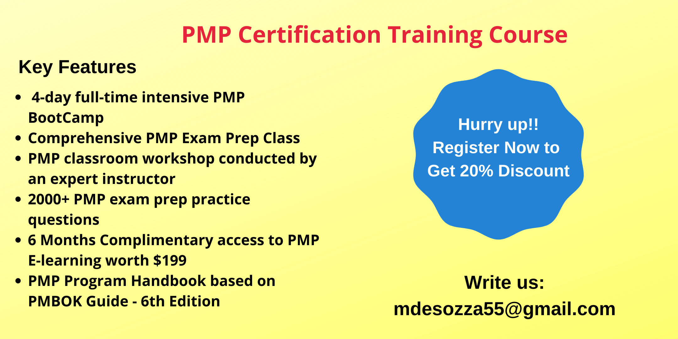 PMP Exam Prep Training in Bayside, CA