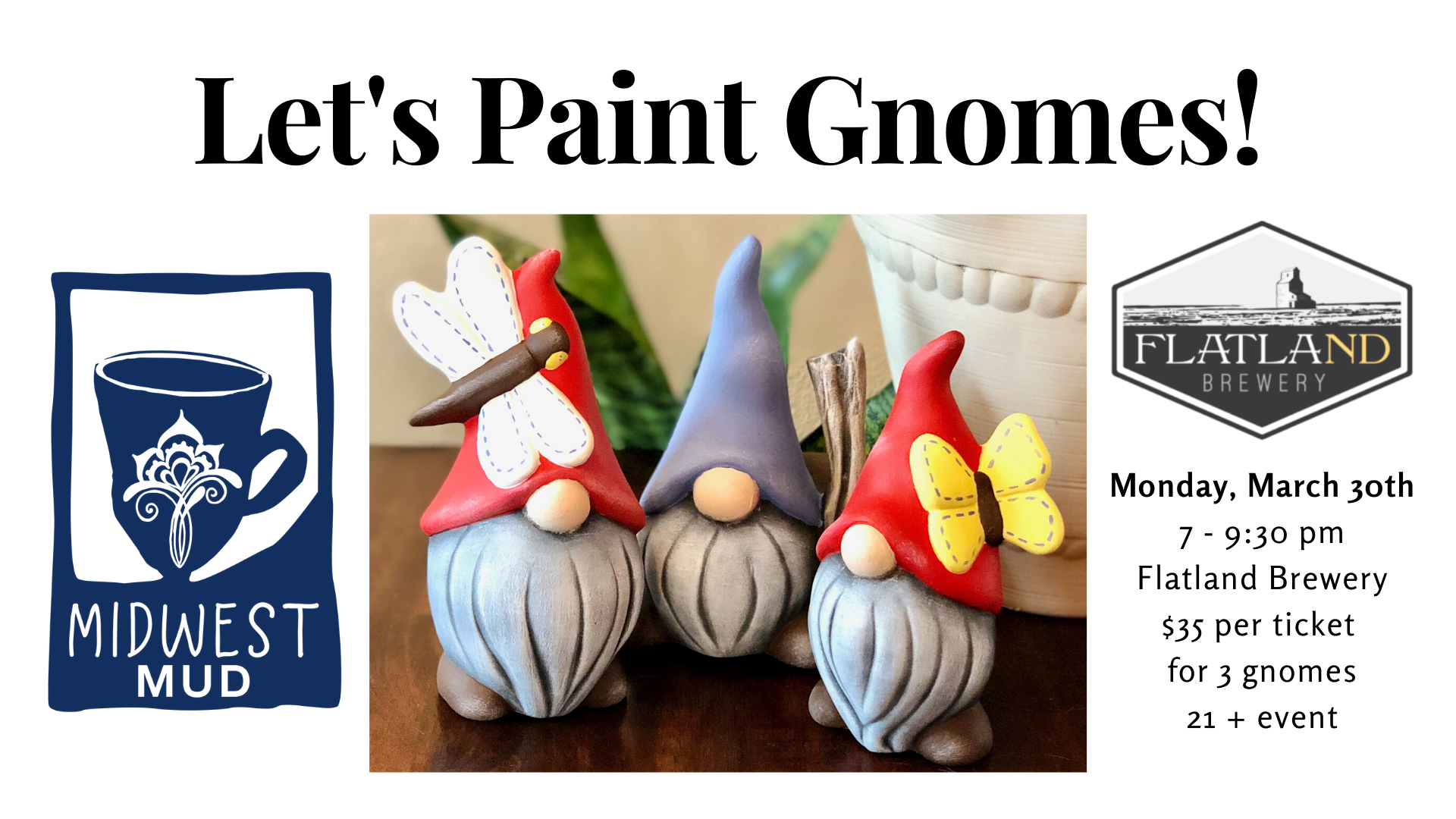 Let's Paint Gnomes at Flatland Brewery! Sold out!!