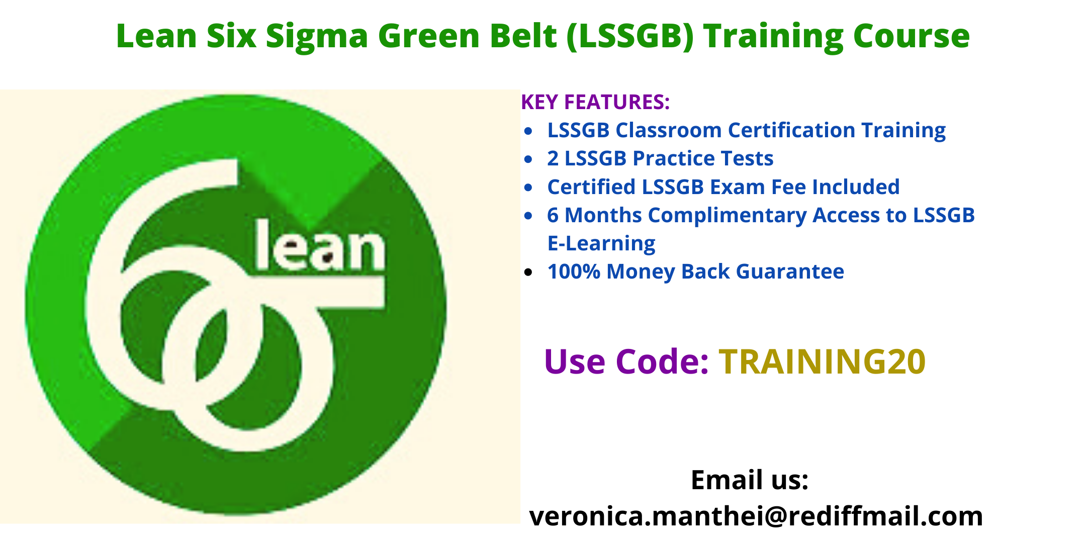 LSSGB Certification Training in Rochester, NY