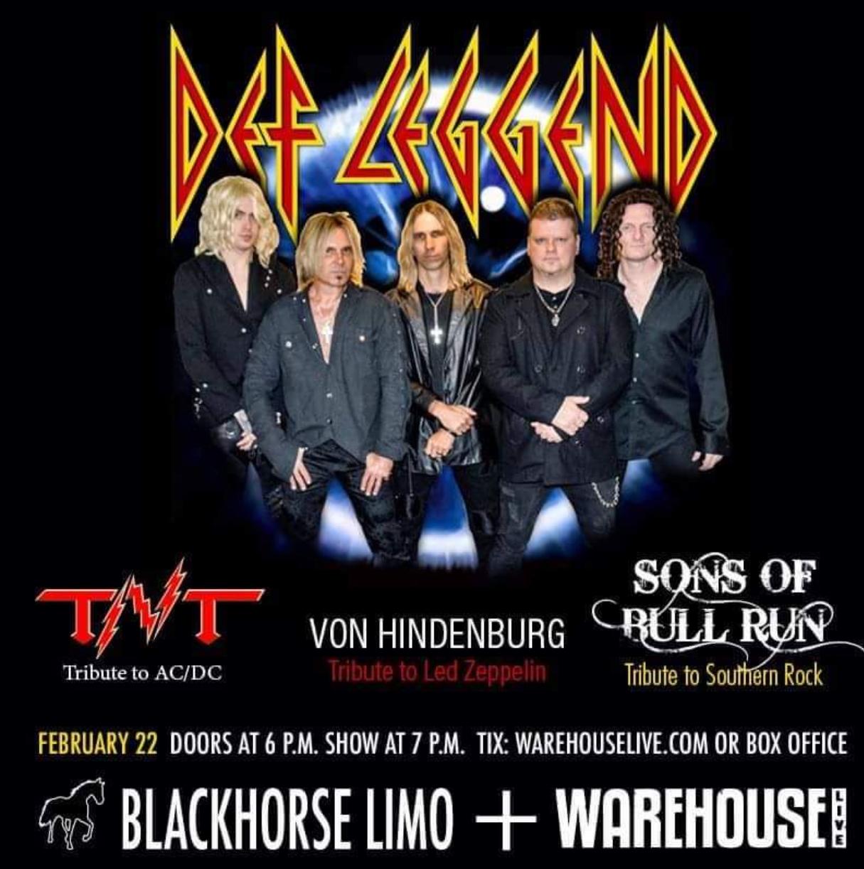 Def Leggend, TNT, Von Hindenburg, and Sons of Bull Run Concert at Warehouse