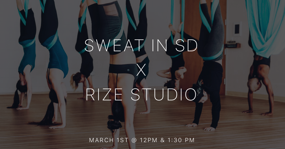 @sweatinsd x Rize Studio: An Aerial Yoga Event