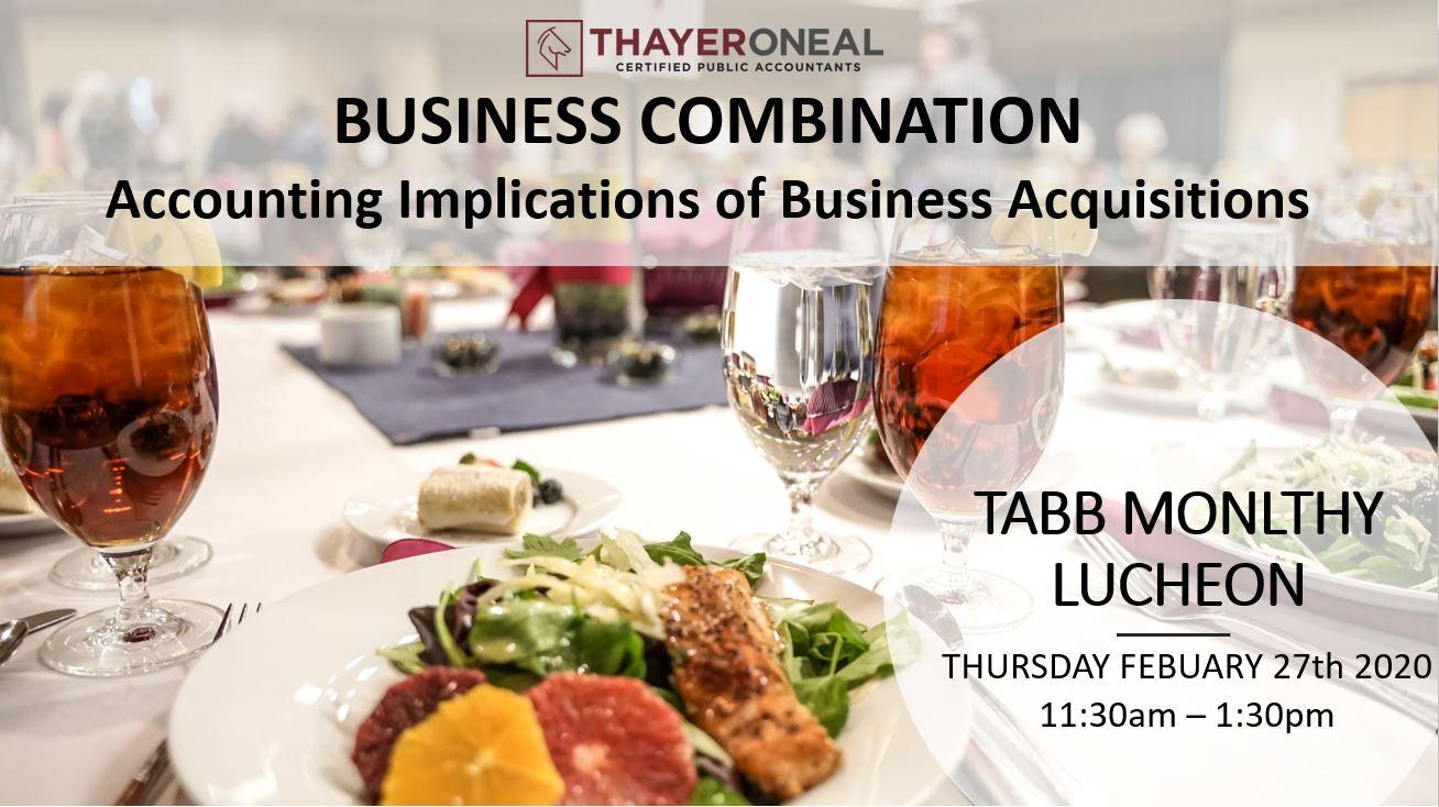 TABB Luncheon (Networking & Education) - Business Combination