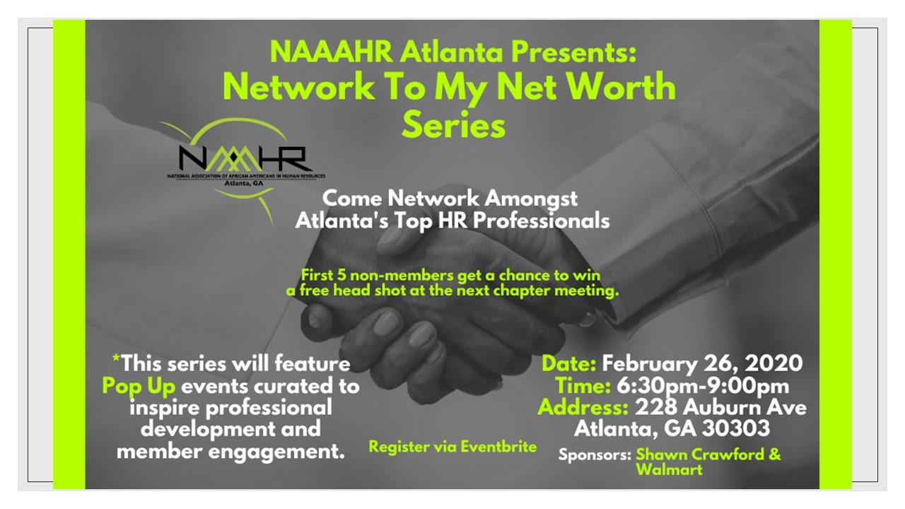 NAAAHR Atlanta Presents: Network for My Net Worth Pop Up