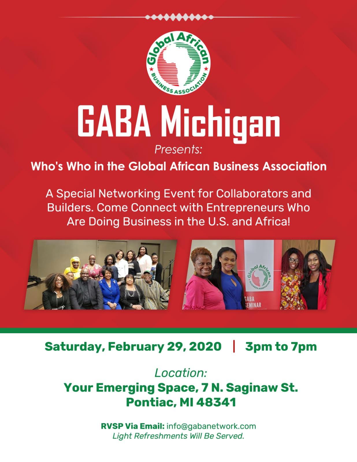 Who's Who in the Global African Business Association (GABA)