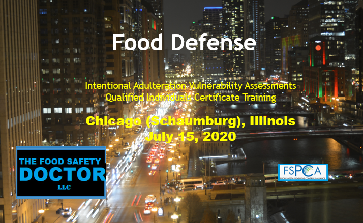 Chicago (Schaumburg), IIlinois Food Defense Qualified Individuals FSPCA (IAVA-QI) Certificate Training