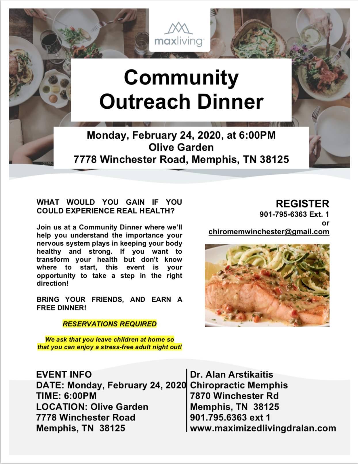 Community Outreach Dinner 25 Feb 2020