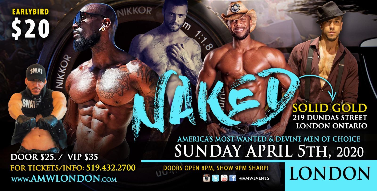 London NAKED - Ladies Night - Devine Men Of Choice & AMWEvents - 6 SEP 2020