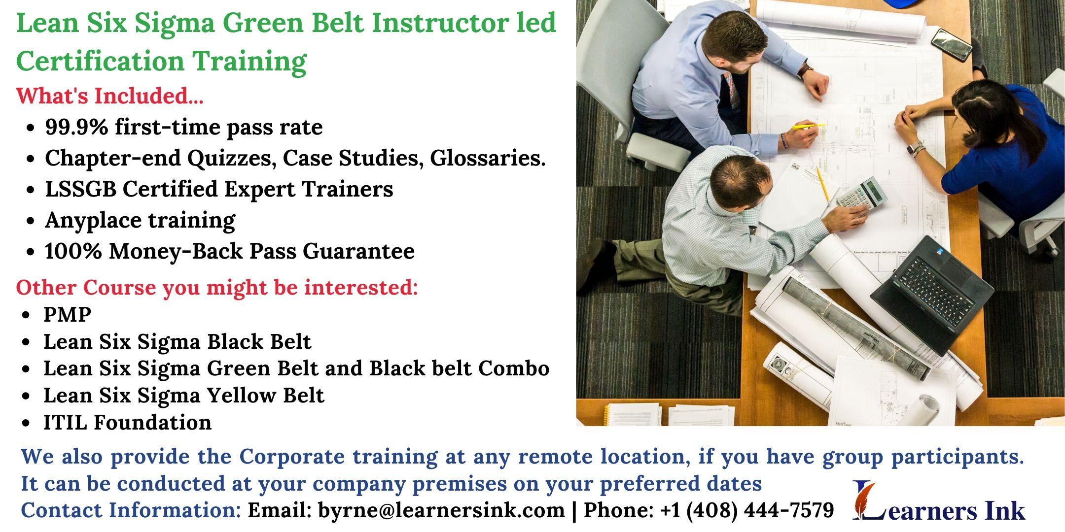 Lean Six Sigma Green Belt Certification Training Course (LSSGB) in Lancaster