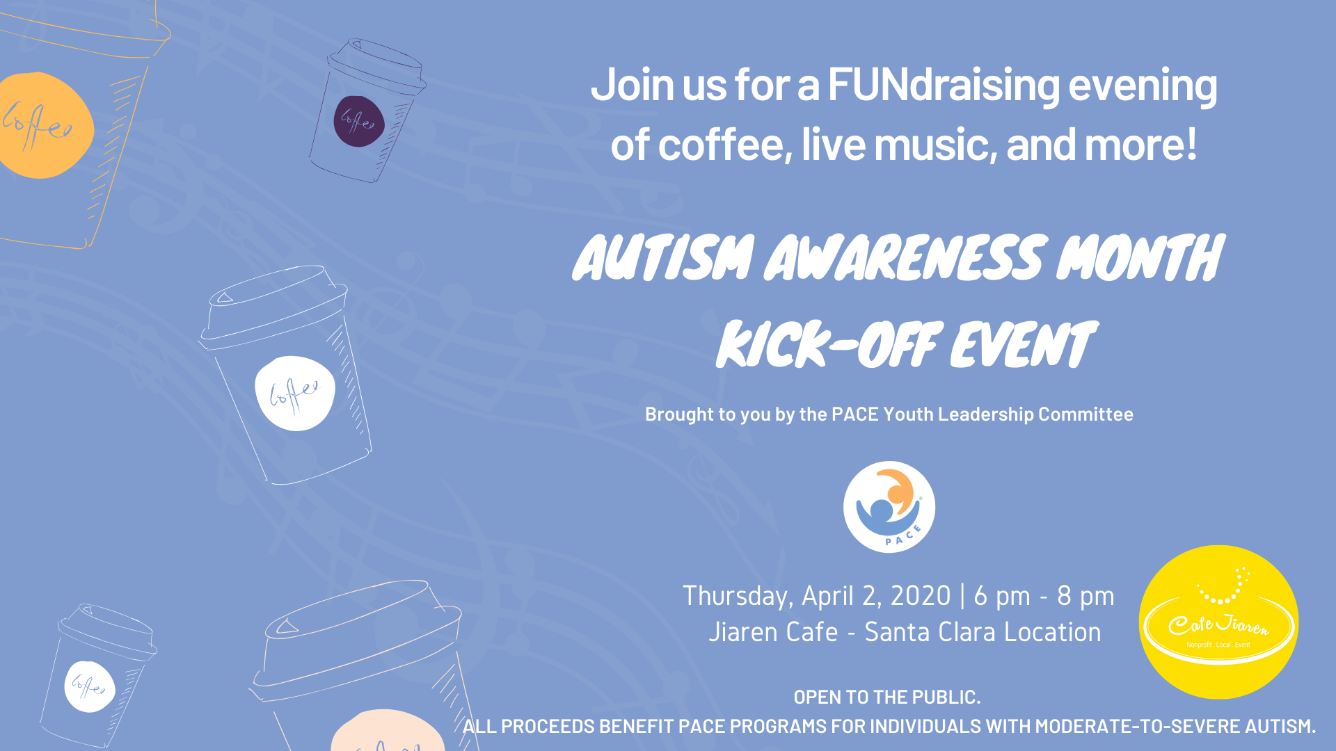 Coffee, live music fundraiser to help kick off Autism Awareness Month.