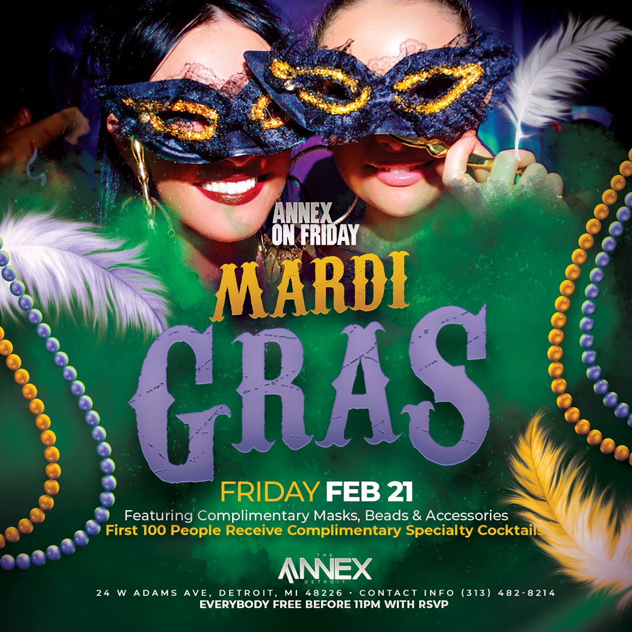 Annex On Friday presents Mardi Gras on February 21st!