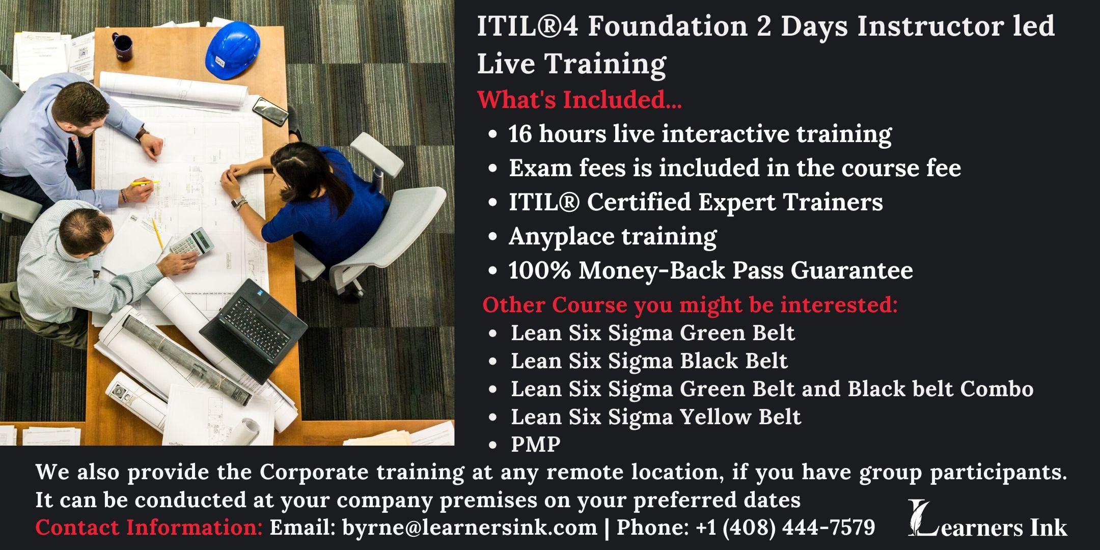 ITIL®4 Foundation 2 Days Certification Training in Santa Clara