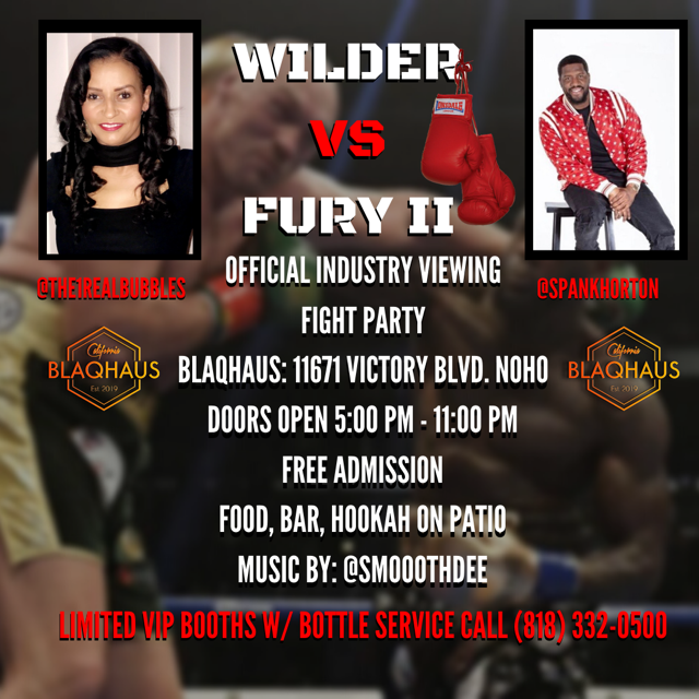Offical Industry Viewing Fight Party Wilder vs Fury II-FREE admission