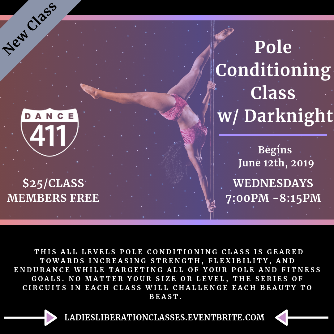 Dance 411: Adult Pole Dance Conditioning (All levels) - Saturday
