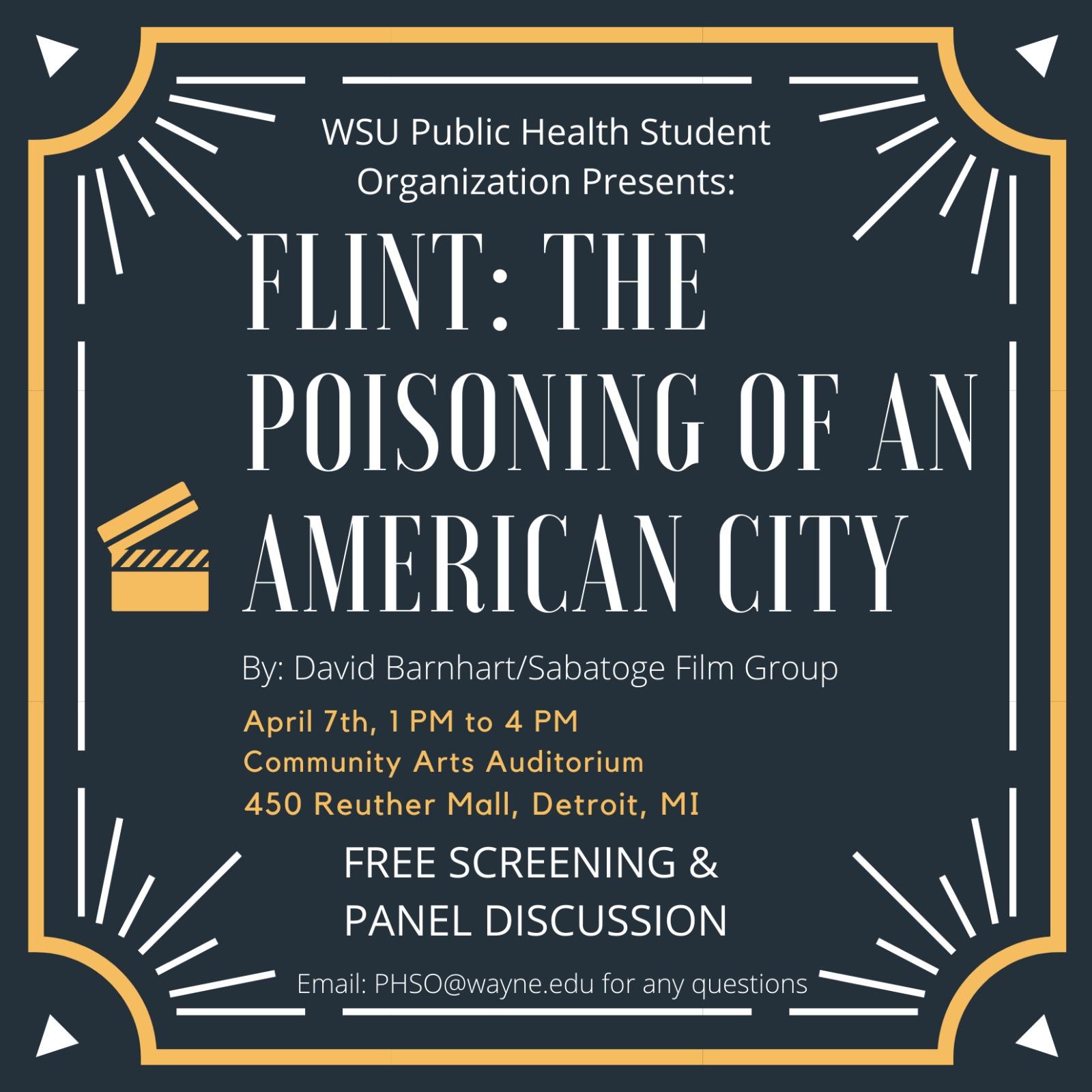 Flint: The Poisoning of an American City Screening and Panel Discussion